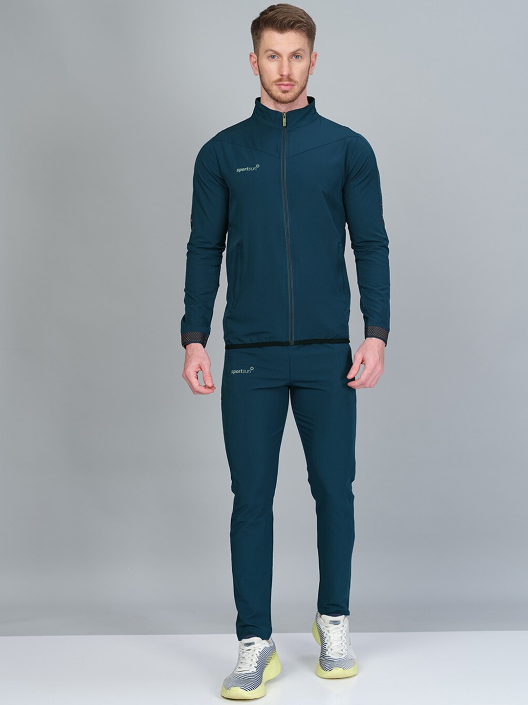 

SPORT SUN Mock Collar Jacket & Track Pant, Blue