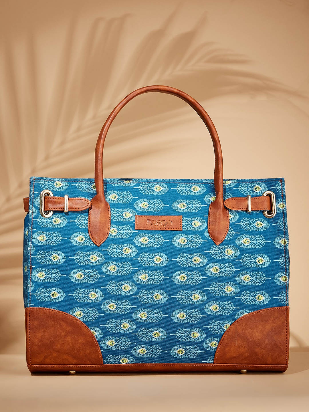 

FARGO Floral Printed Oversized Shopper Shoulder Bag, Blue
