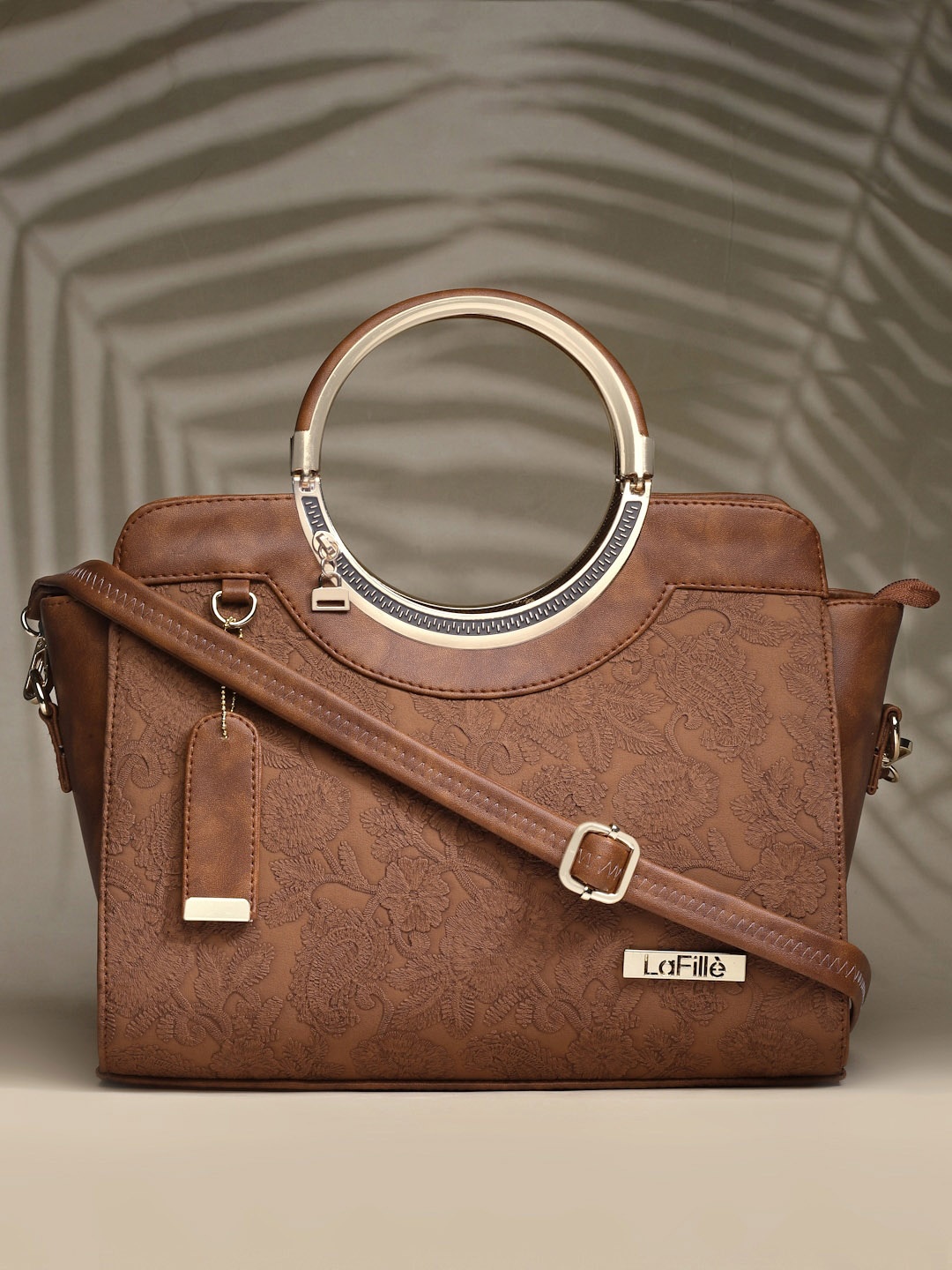 

LaFille Textured Swagger Handheld Bag, Brown