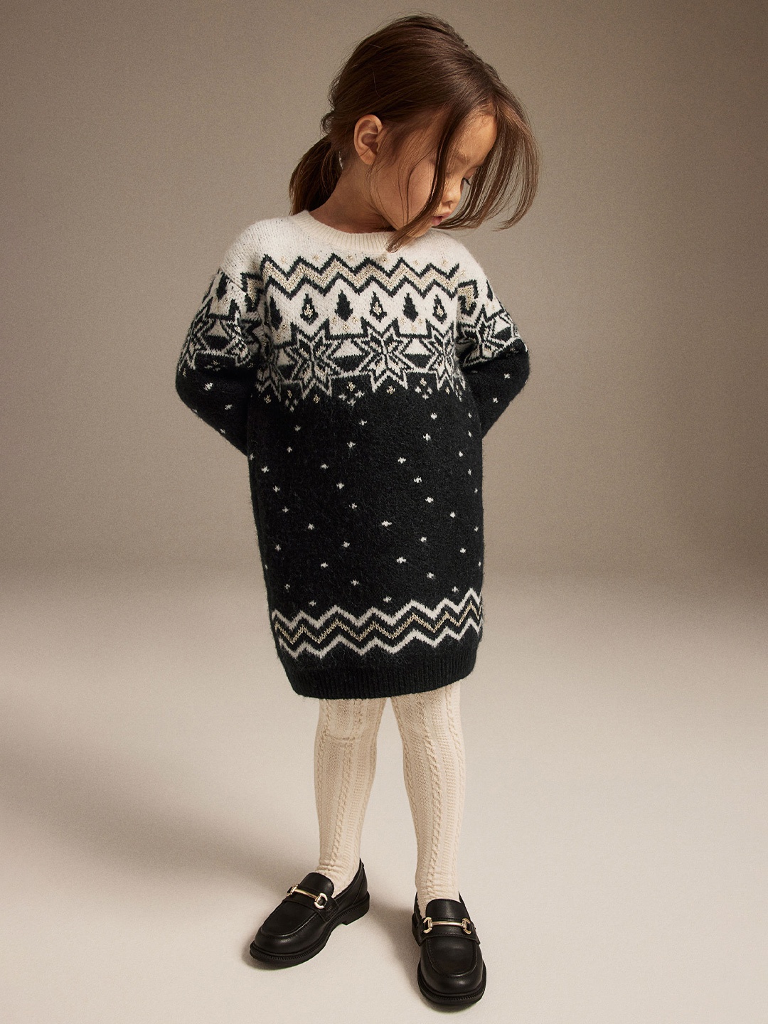

H&M Girls Knitted Dress, Grey