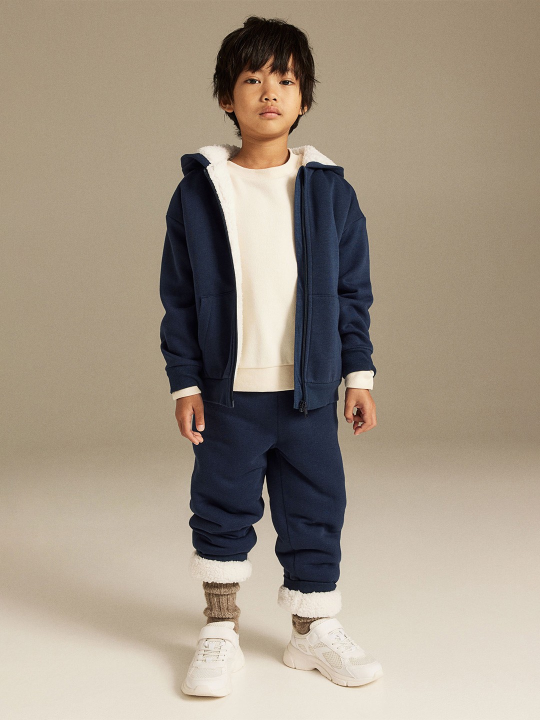 

H&M Lined Zip-Through Hoodie, Blue