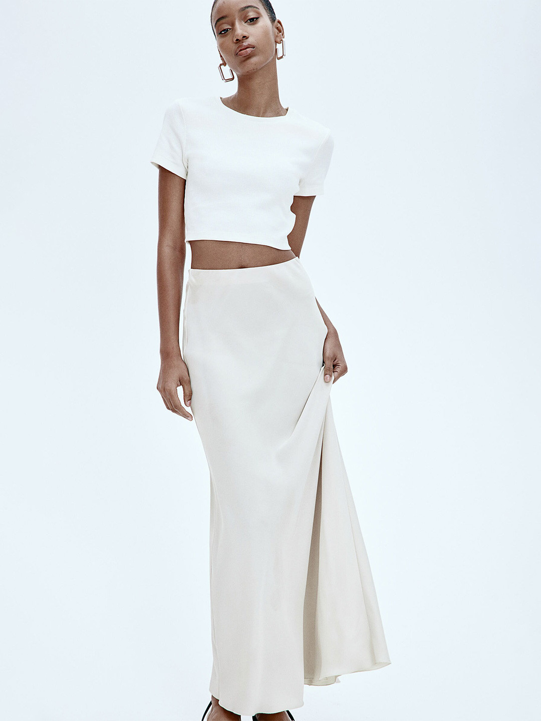 

H&M Ribbed Jersey Top, White