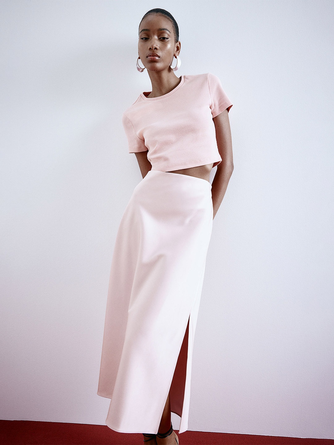 

H&M Ribbed Jersey Top, Pink