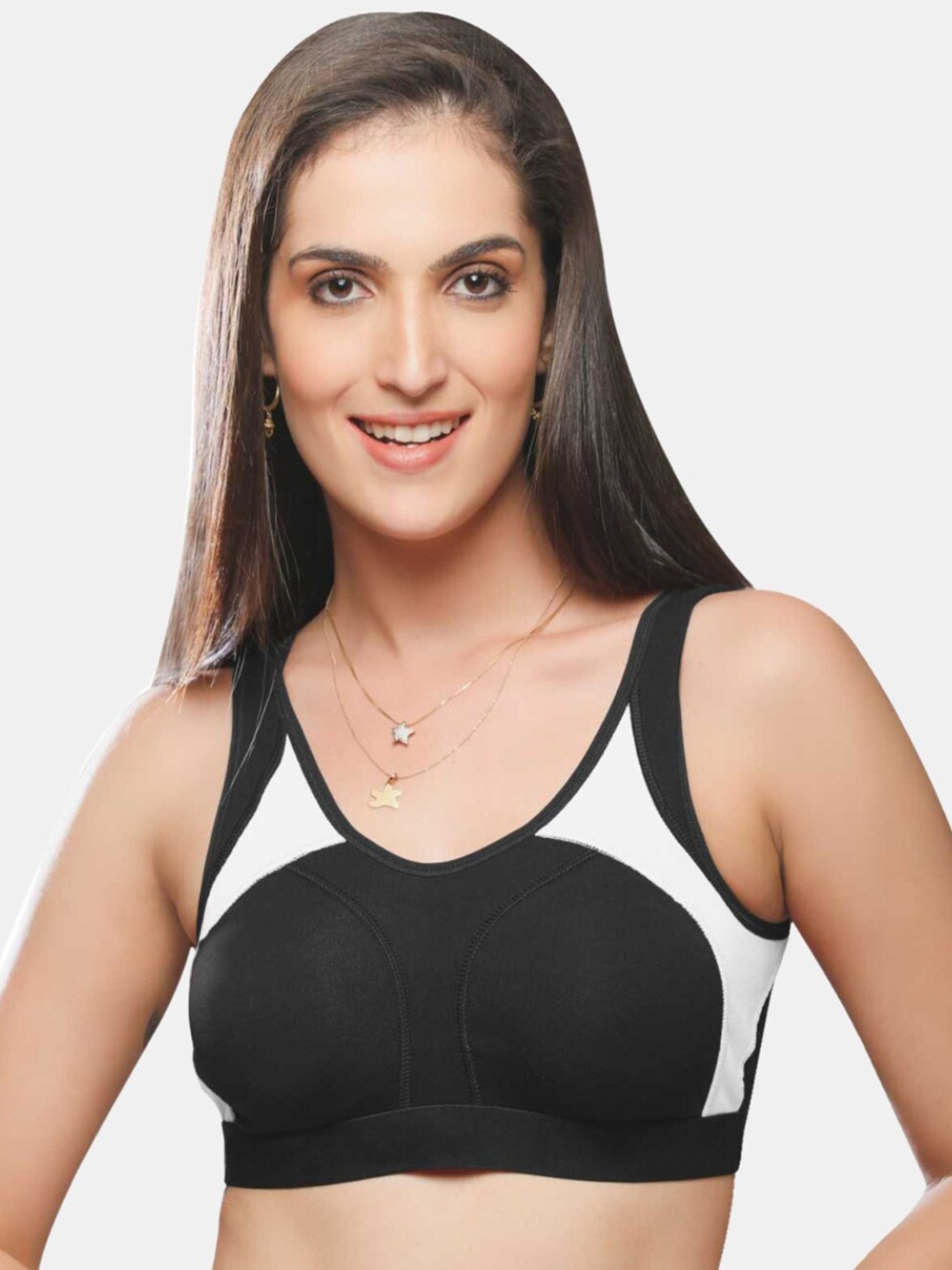 

Lovable Sport Colourblocked Full Coverage All Day Comfort Workout Bra, Black