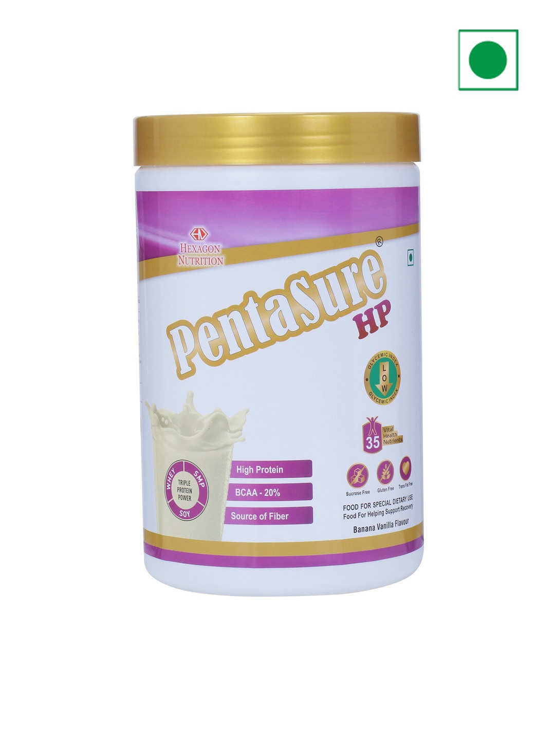

PentaSure HP Whey Protein Powder - Banana Vanilla - 1kg, Pink