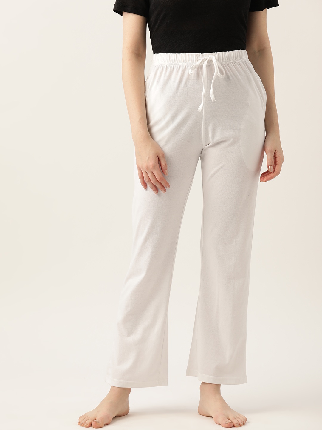 

ETC High-Rise Pure Cotton Lounge Pants, White