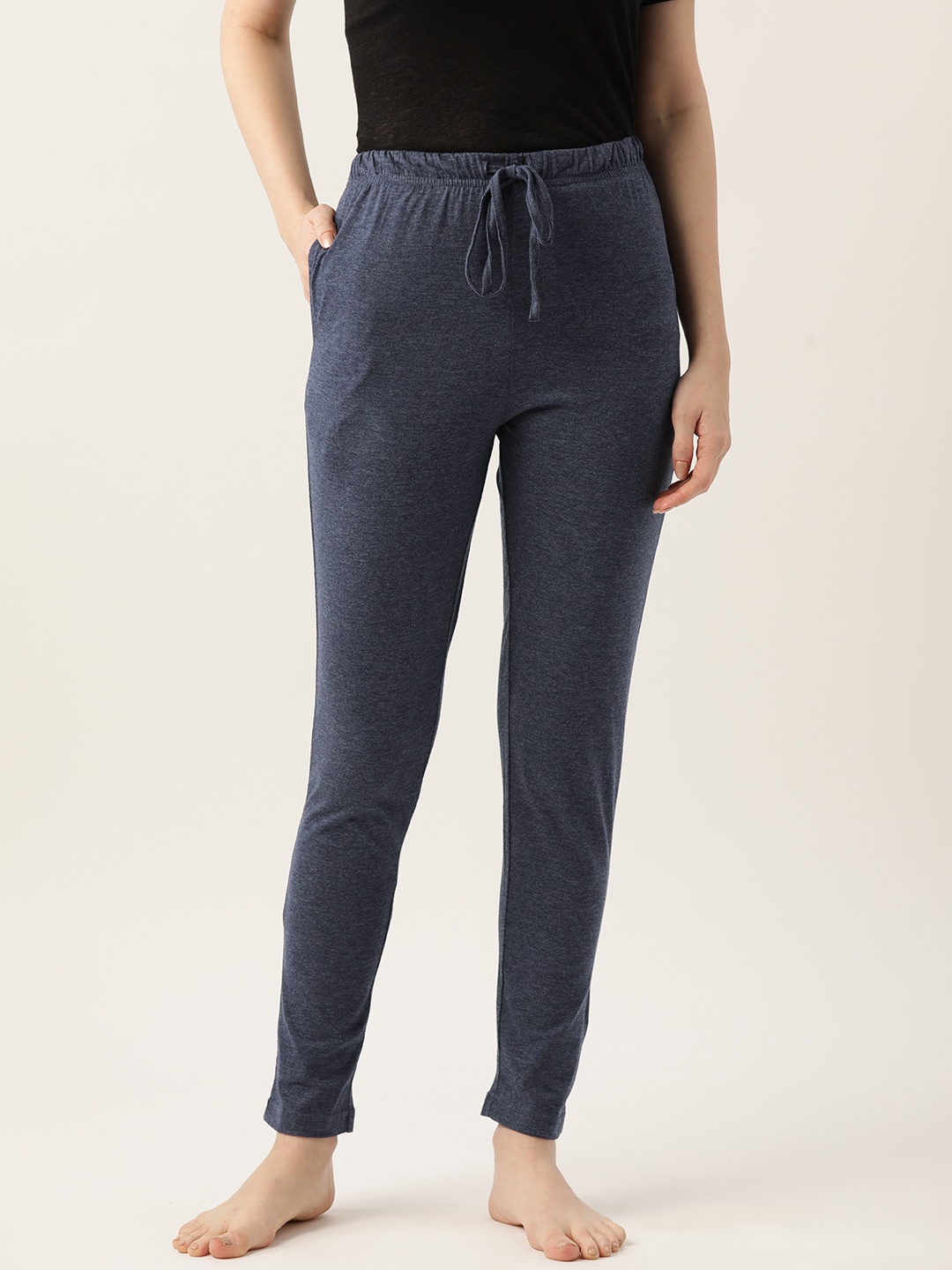 

ETC High-Rise Slim Fit Pure Cotton Lounge Pants, Grey