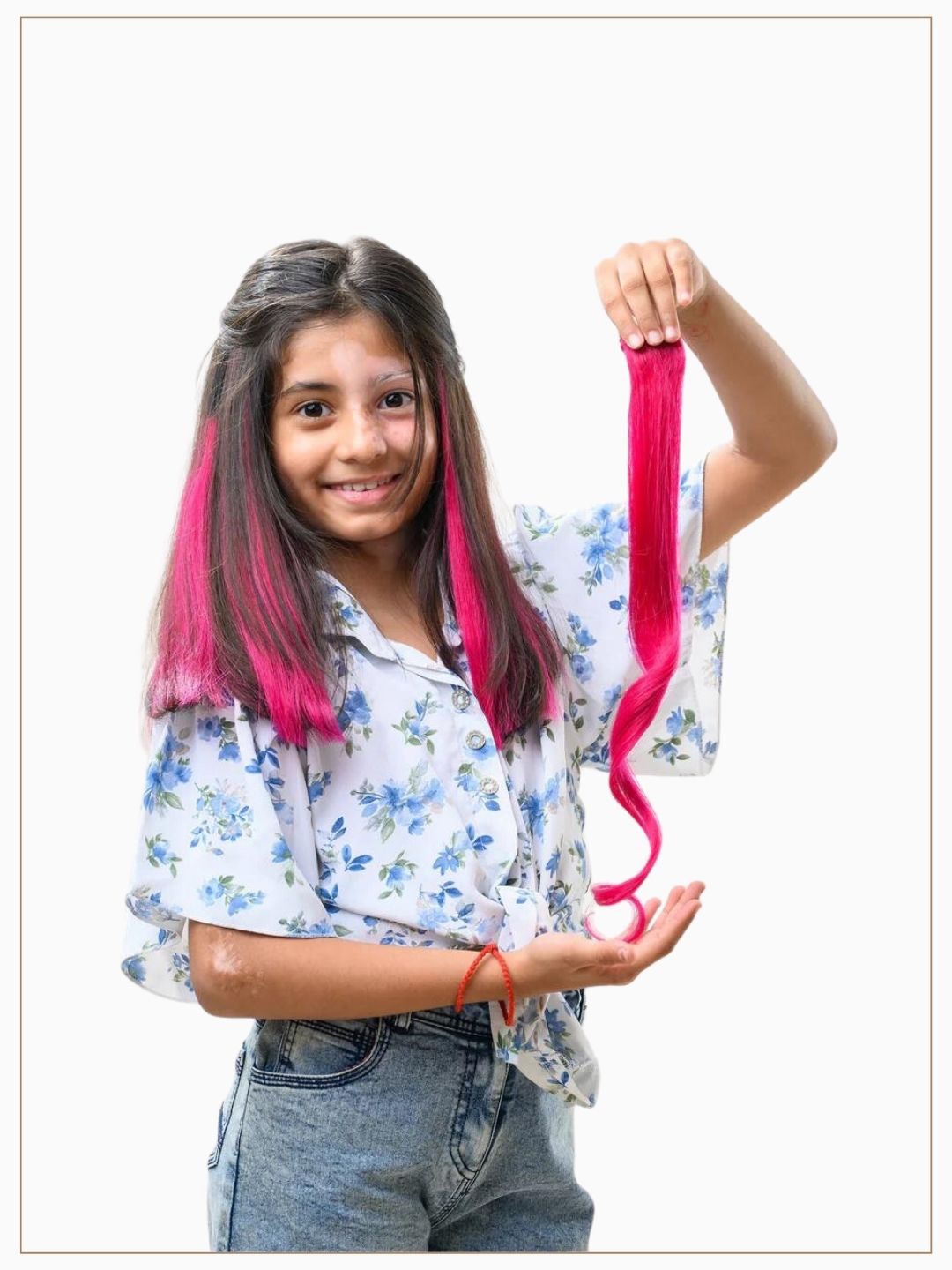 

HAIR ORIGINALS Girls Clip In Hair Streak - Regal Ruby Pink