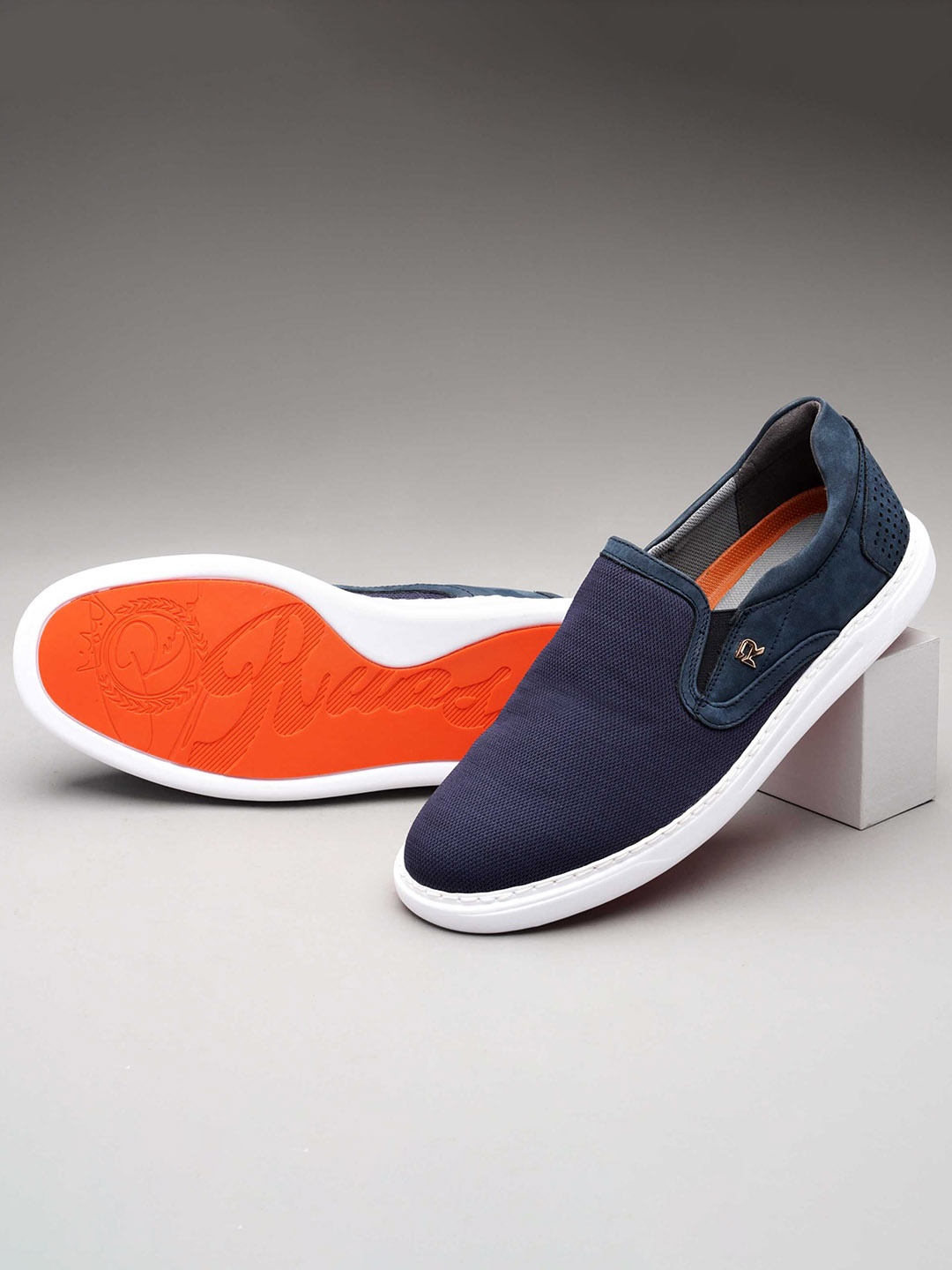 

Ruosh Men Textile Comfort Insole Slip-On Sneakers, Navy blue
