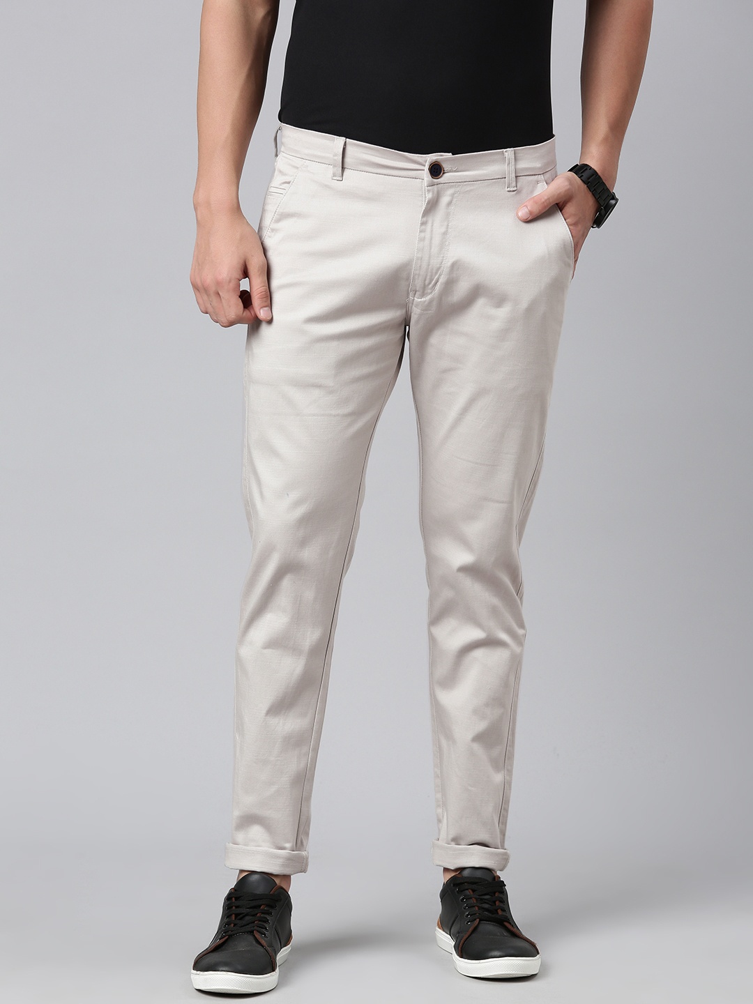 

Majestic Man Men Smart Slim Fit Easy Wash Chinos Trousers, Grey