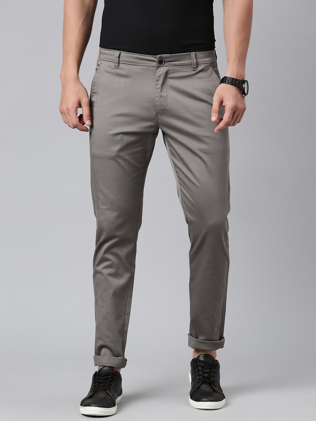 

Majestic Man Men Smart Slim Fit Easy Wash Chinos Trousers, Grey