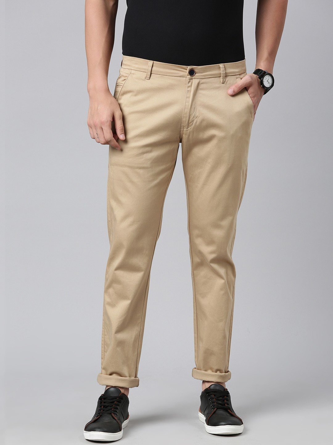 

Majestic Man Men Smart Slim Fit Easy Wash Chinos, Beige