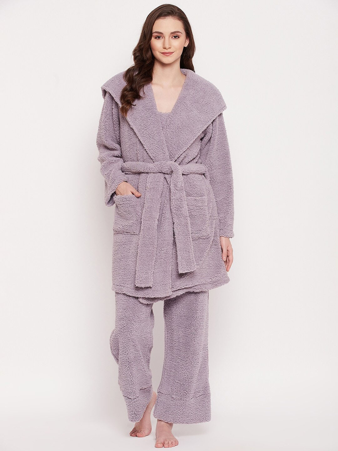 

CHILL WINSTON Self Designed Top With Pyjamas & Robe, Lavender