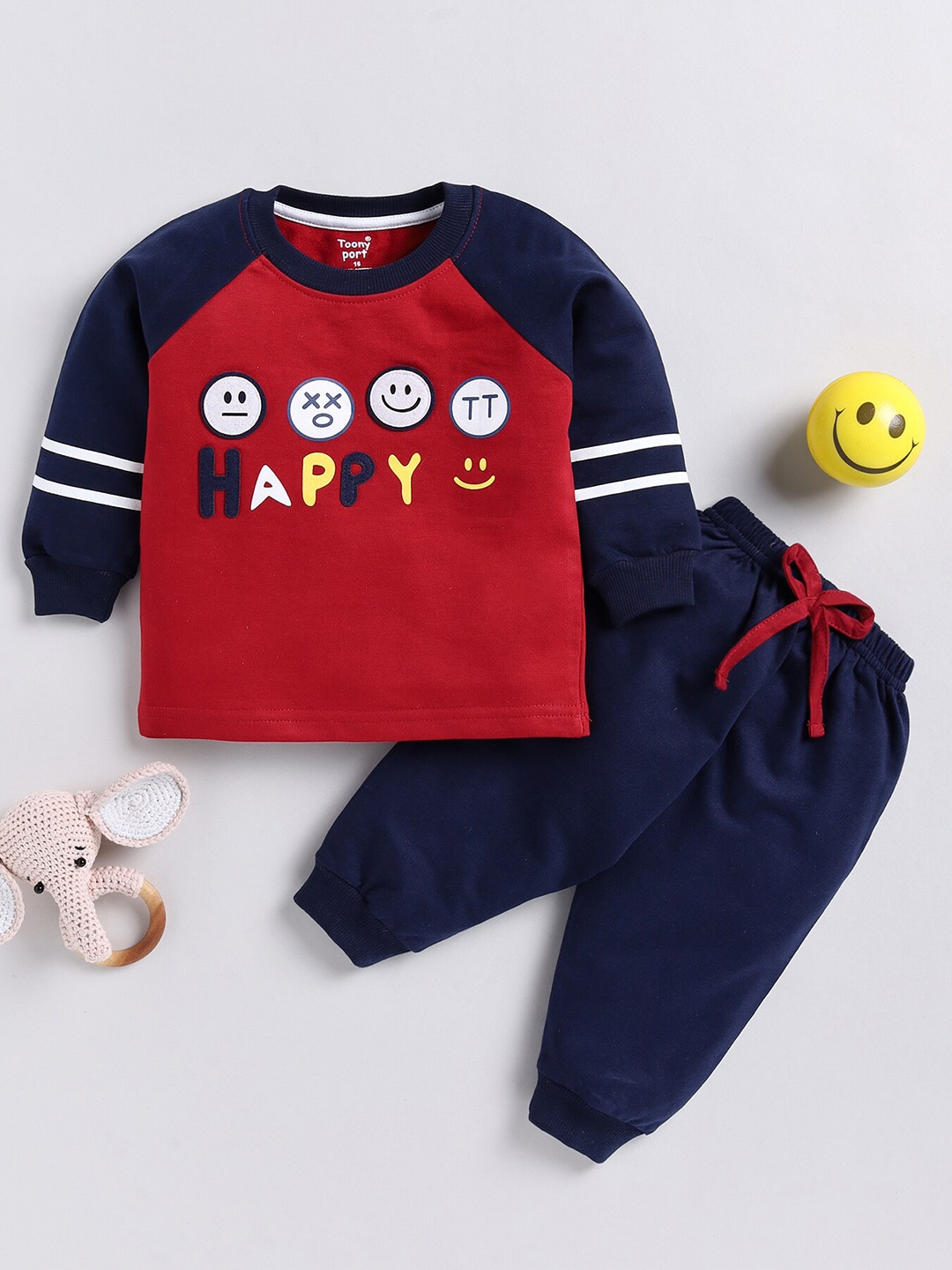 

Toonyport Kids Typography Printed T-shirt with Trousers, Red