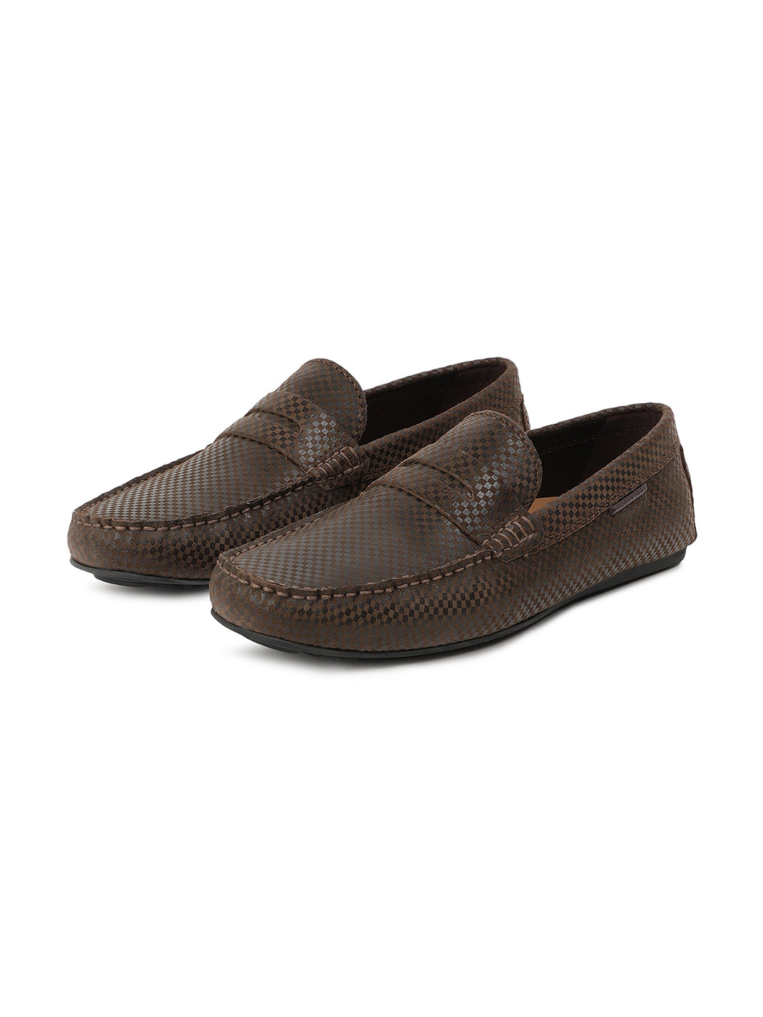 

RARE RABBIT Men Carson Textured Suede Driving Shoes, Brown