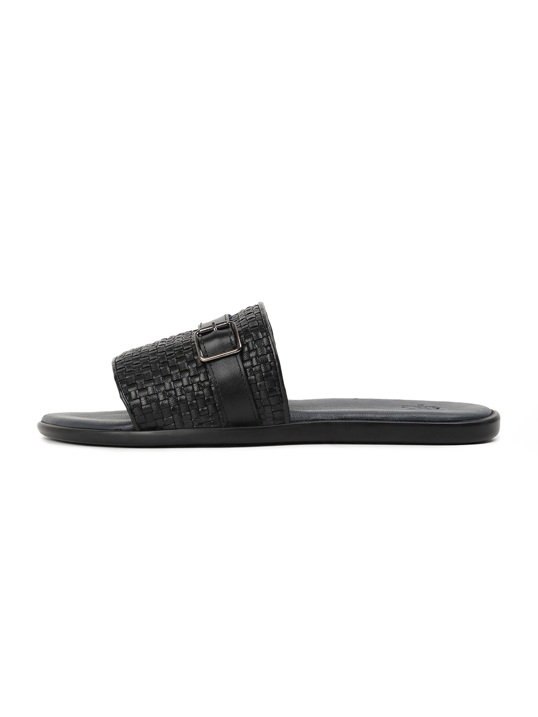 

RARE RABBIT Men Cannes Textured Leather Comfort Sandals, Black