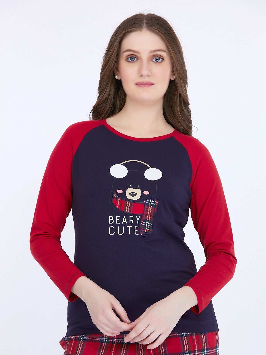 

MAYSIXTY Graphic Printed Raglan Sleeve Cotton Casual T-shirt, Navy blue