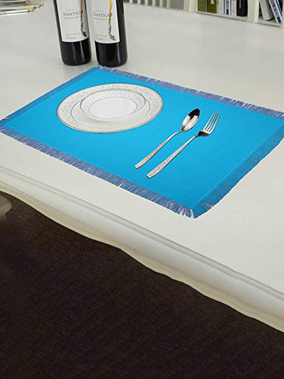 

Lushomes Purple & Blue 6 Pieces Cotton Table Napkins