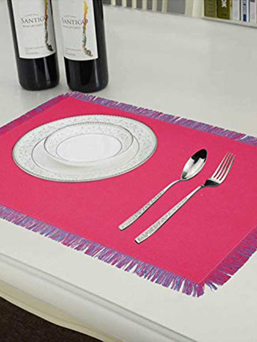 

Lushomes Blue & Pink 6 Pieces Cotton Table Napkins