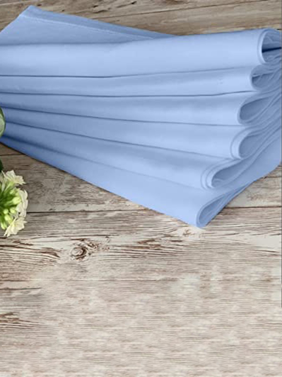 

Lushomes Blue 12 Pieces Cotton Table Napkins With Mitted Corners