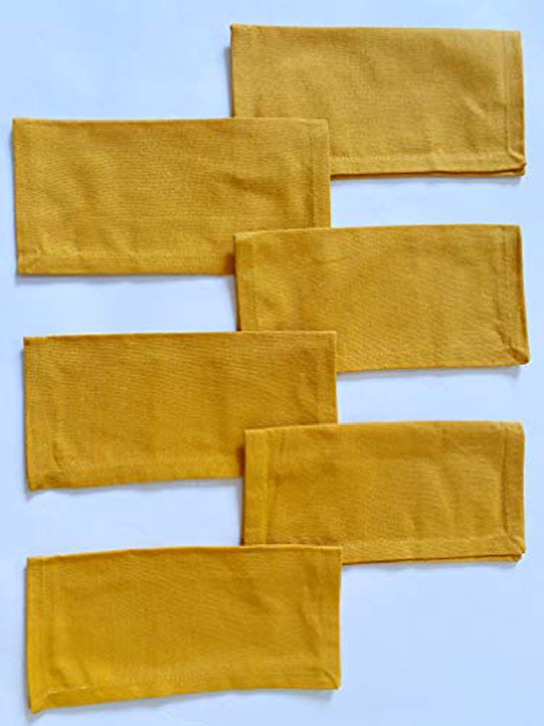 

Lushomes Yellow 6 Pieces Cotton Cocktail Table Napkins