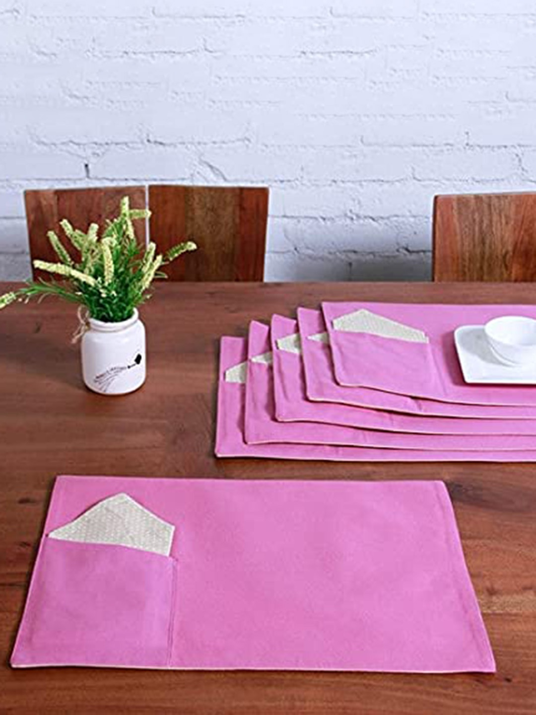

Lushomes Purple & Beige 12 Pieces Cotton Table Linen Set