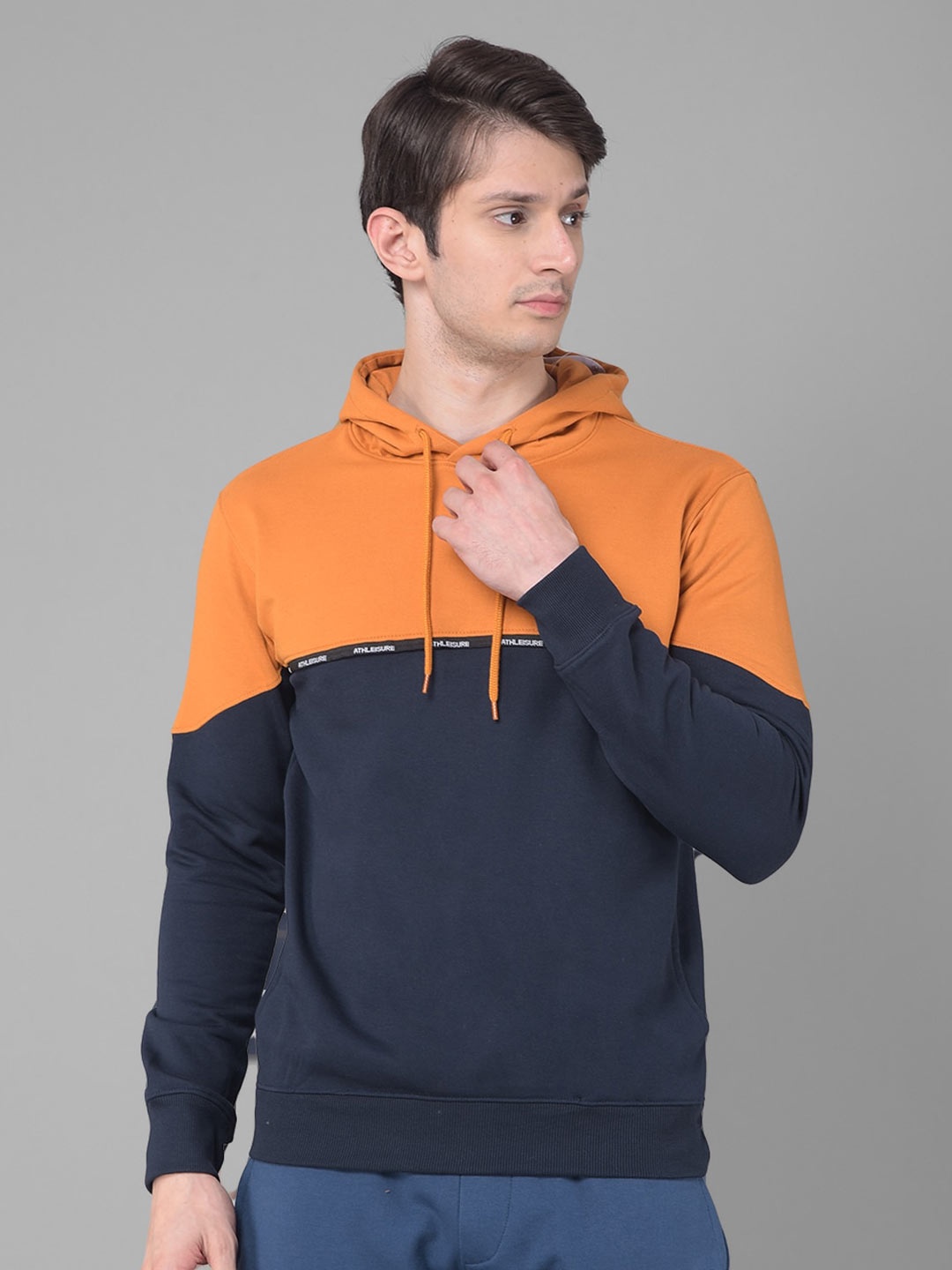 

Dollar Colourblocked Hooded Pullover Sweatshirt, Navy blue