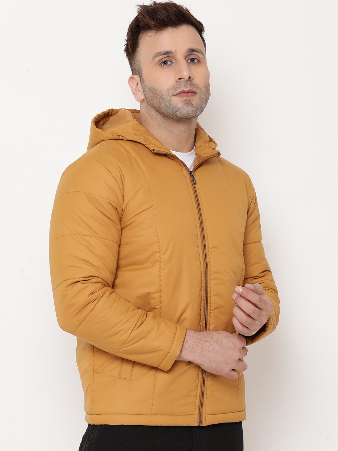 9ty3ree Hooded Insulator Puffer Jacket, Mustard