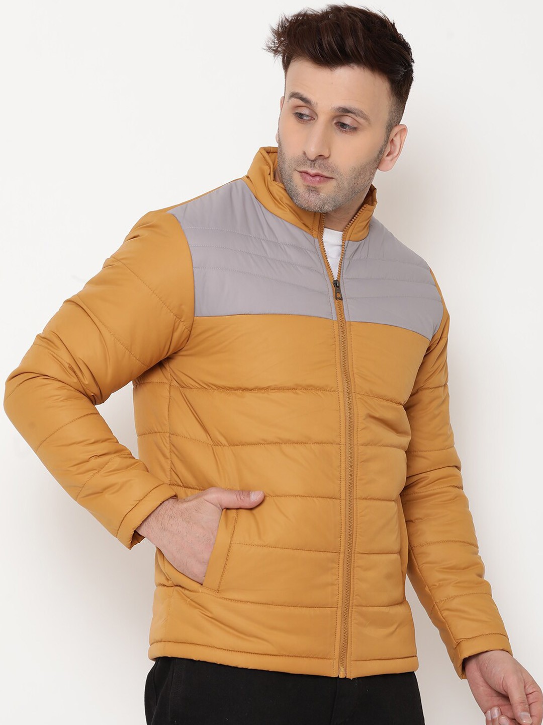 

9ty3ree Insulator Colourblocked Puffer Jacket, Mustard