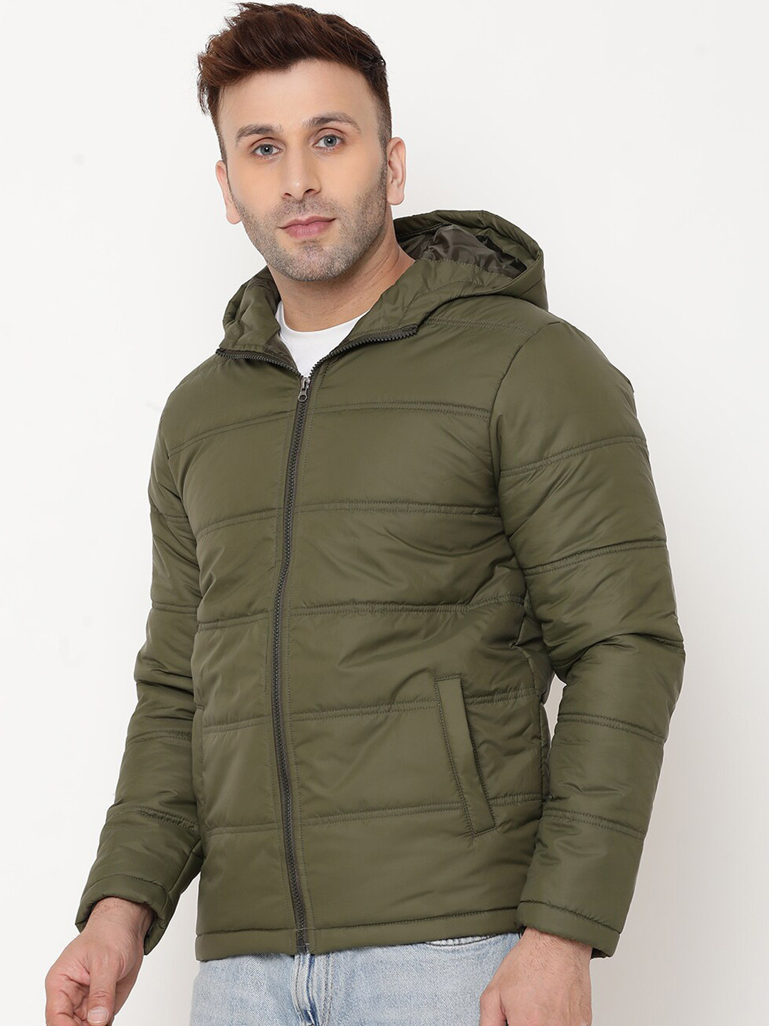 

9ty3ree Hooded Insulator Puffer Jacket, Olive