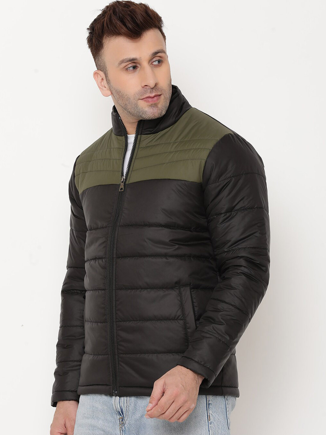 

9ty3ree Colourblocked Insulator Puffer Jacket, Black