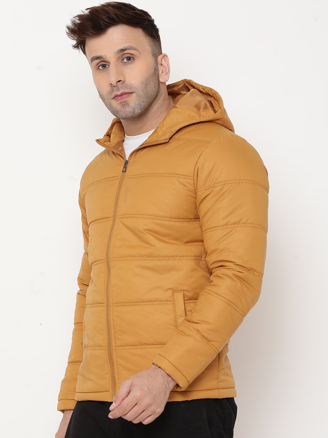 

9ty3ree Hooded Insulator Puffer Jacket, Mustard