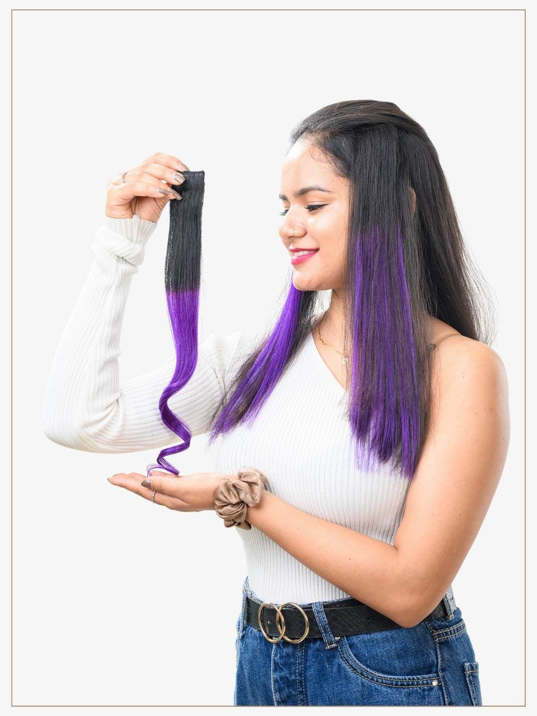 

HAIR ORIGINALS Women Clip-In Hair Balayage Streak - Purple Martini 16