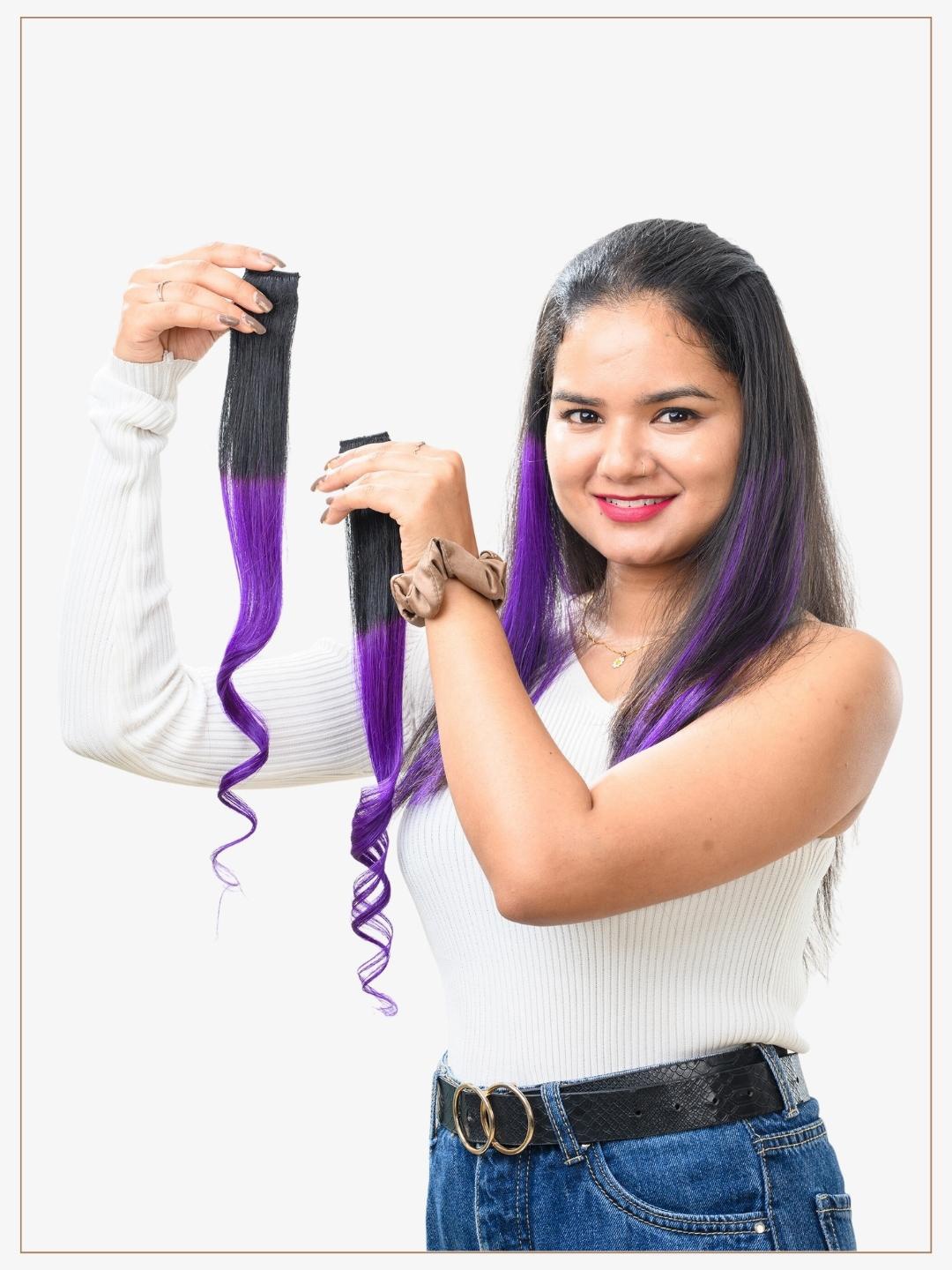 

HAIR ORIGINALS Set of 2 Clip In Balayage Streaks - Purple Martini