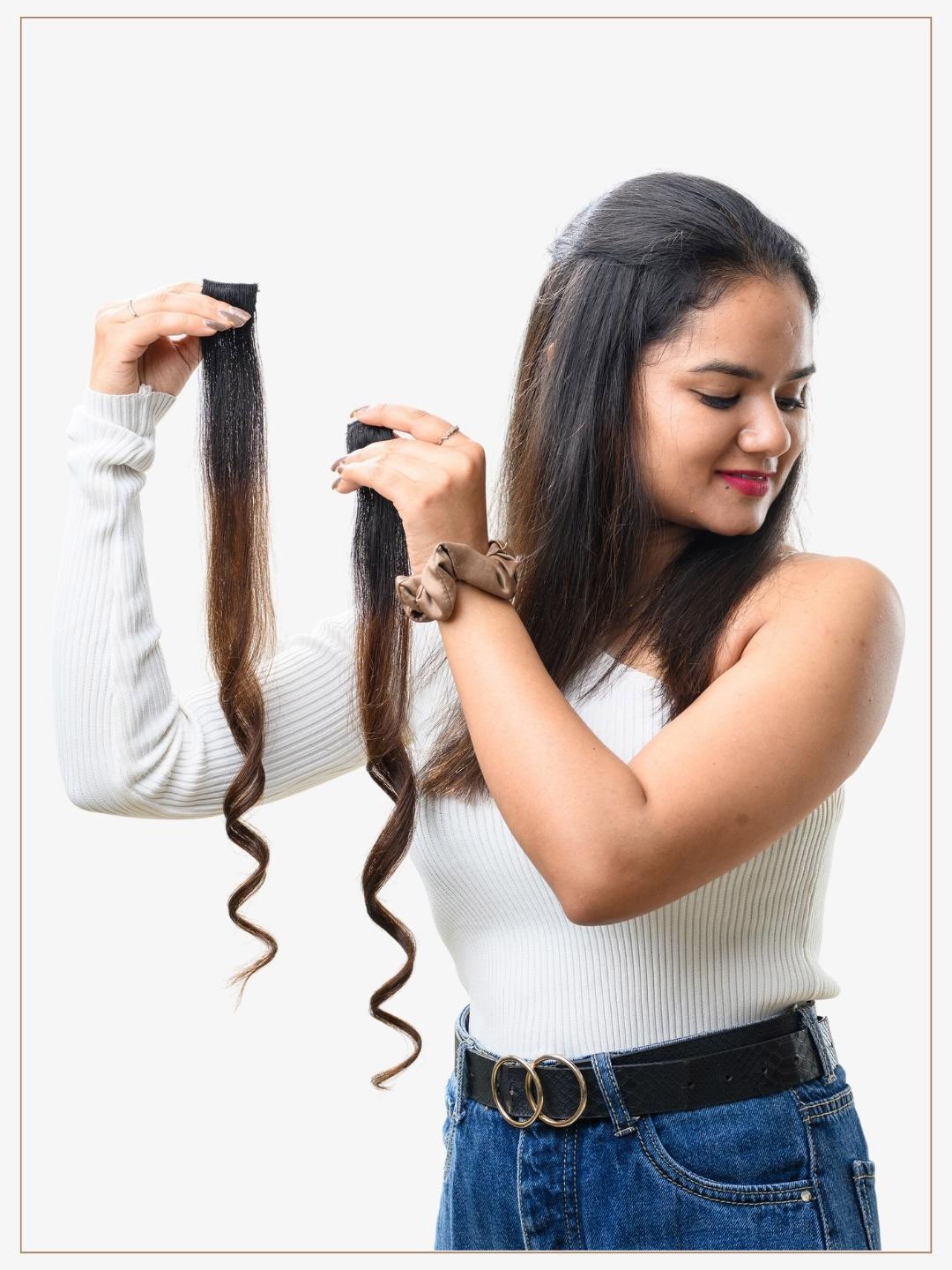 

HAIR ORIGINALS 2-Pcs Clip In Hair Streaks - Mysterious Mocha, Brown