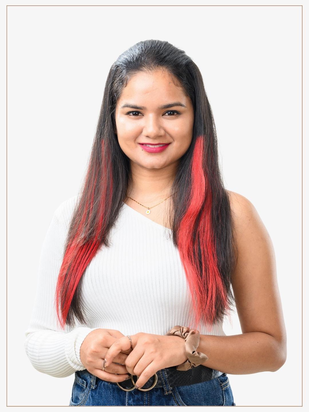 

HAIR ORIGINALS Women Clip In Hair Balayage Streak - Regal Ruby Pink 24