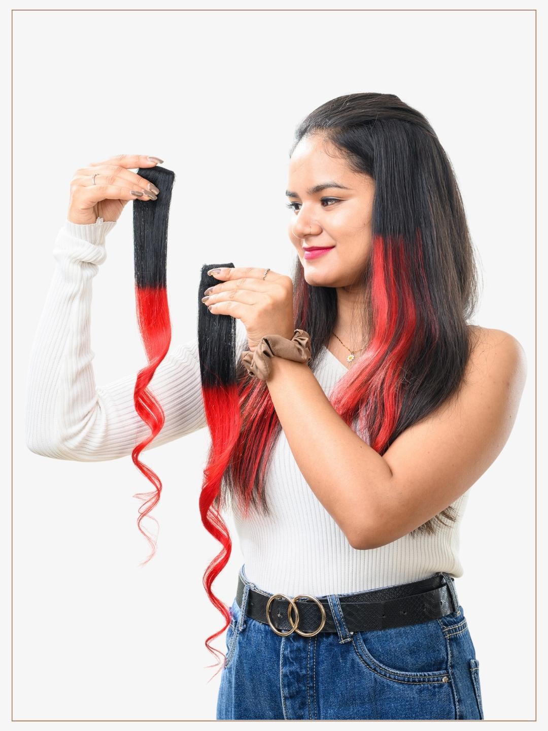 

HAIR ORIGINALS 2-Pcs Clip In Balayage Streaks - Regal Ruby Pink