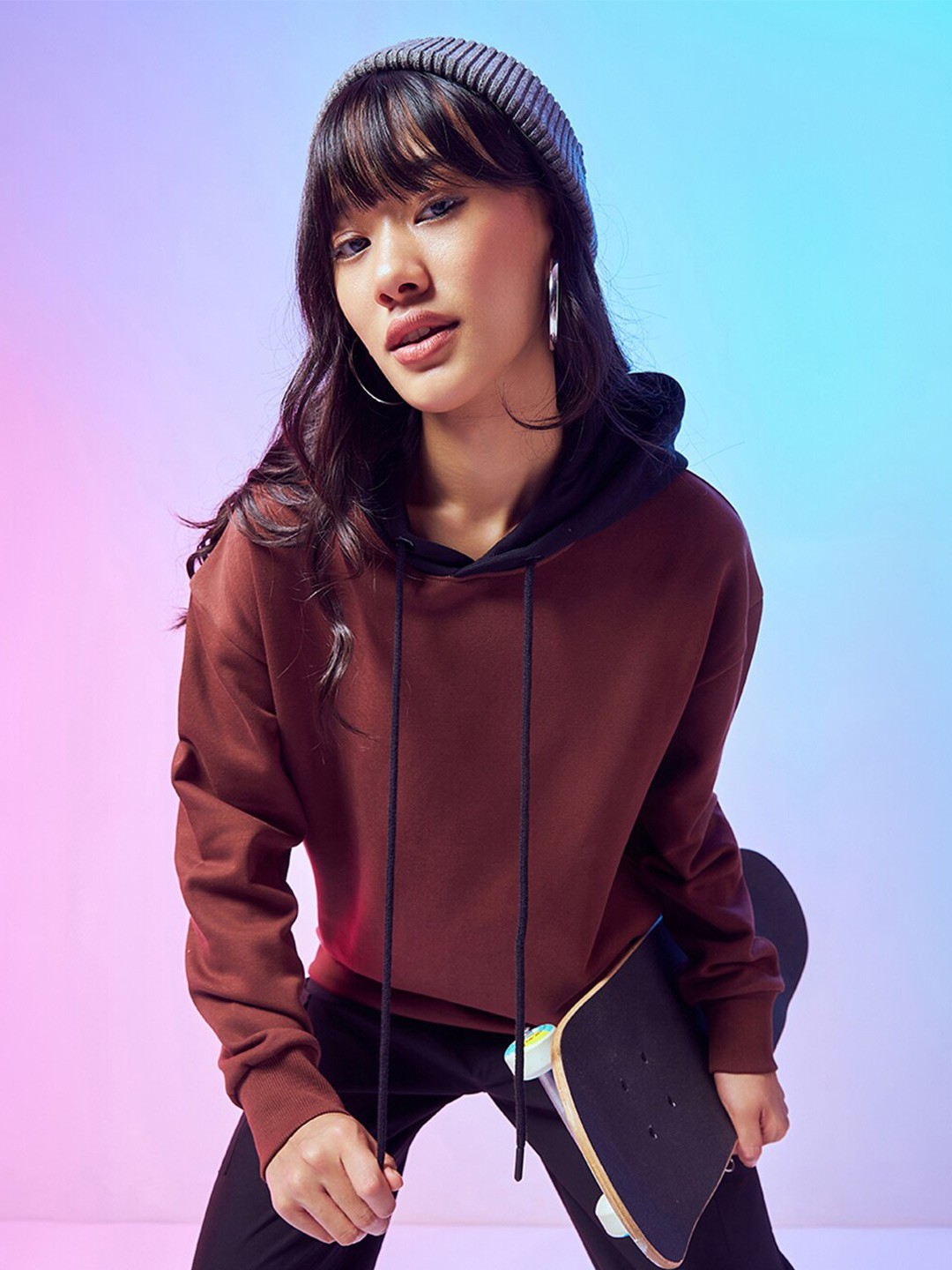 

Bewakoof Heavy Duty 1.0 Women Oversized Hoodies, Maroon