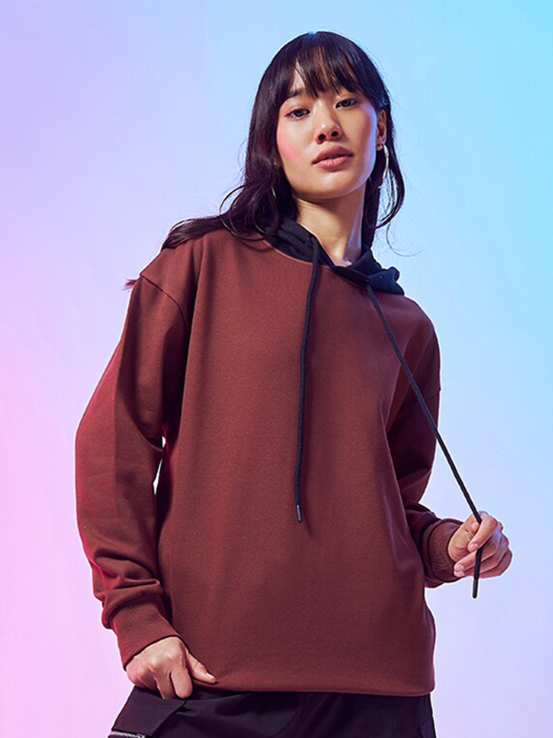 

Bewakoof Heavy Duty 1.0 Women Oversized Plus Size Hoodies, Maroon