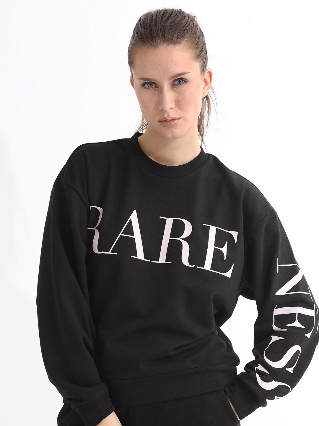

RAREISM Typographic Printed Cotton Sweatshirt, Black