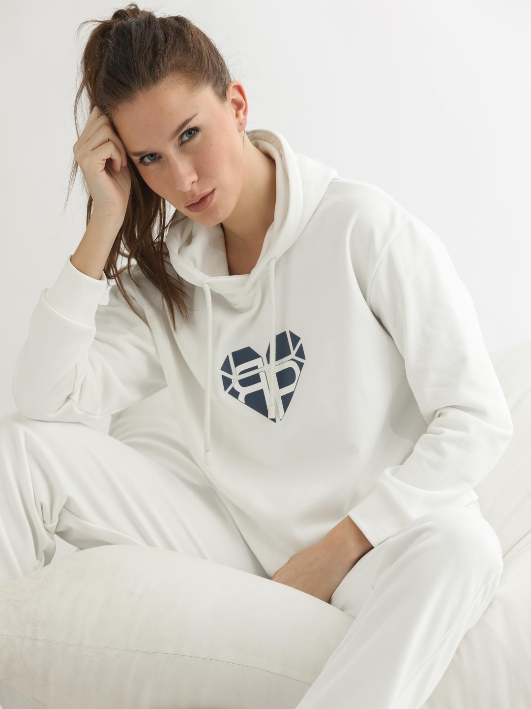 

RAREISM Graphic Printed Hooded Cotton Sweatshirt, Off white