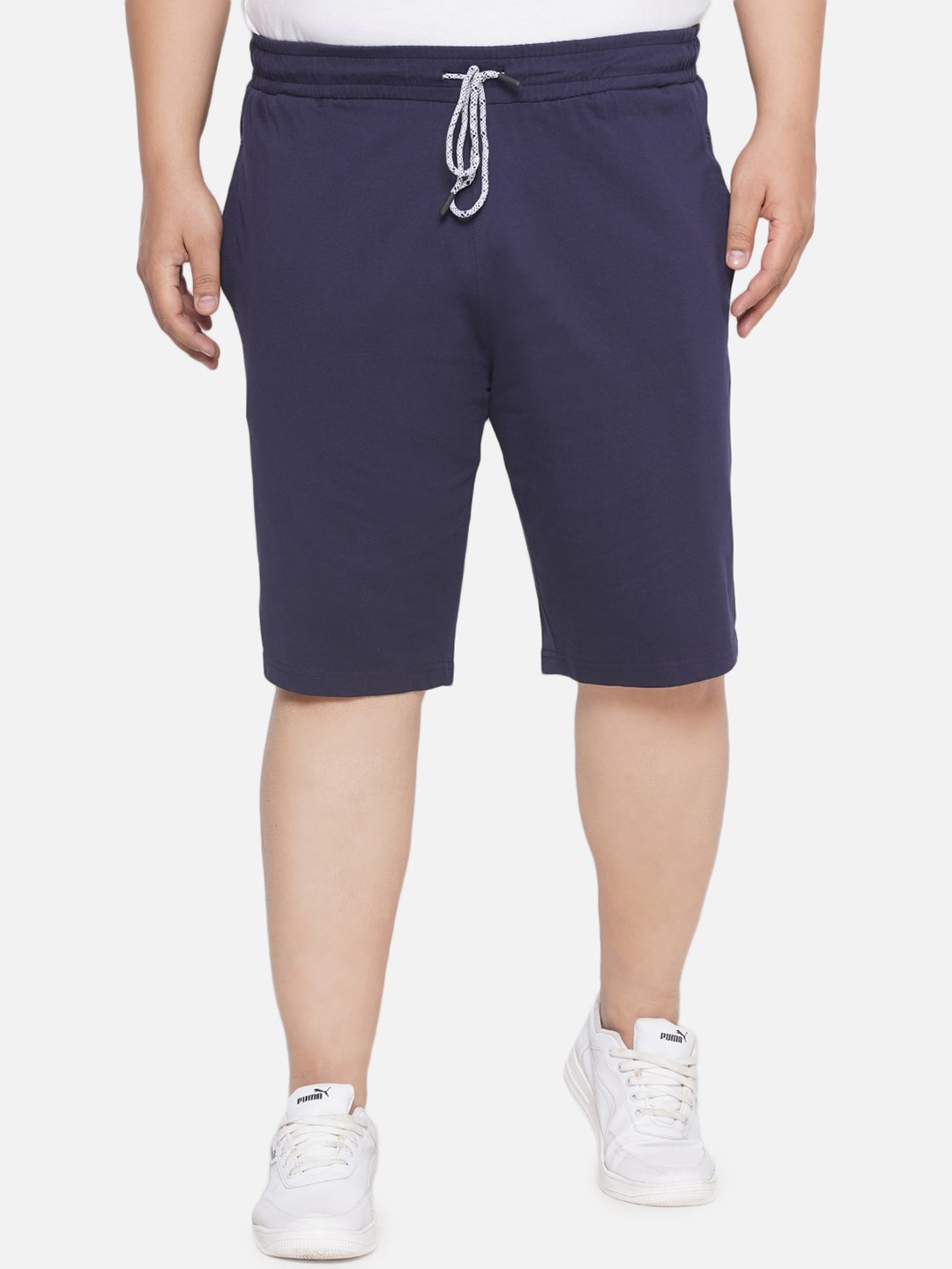 

Santonio Men Plus Size Mid Rise Sports Shorts, Navy blue