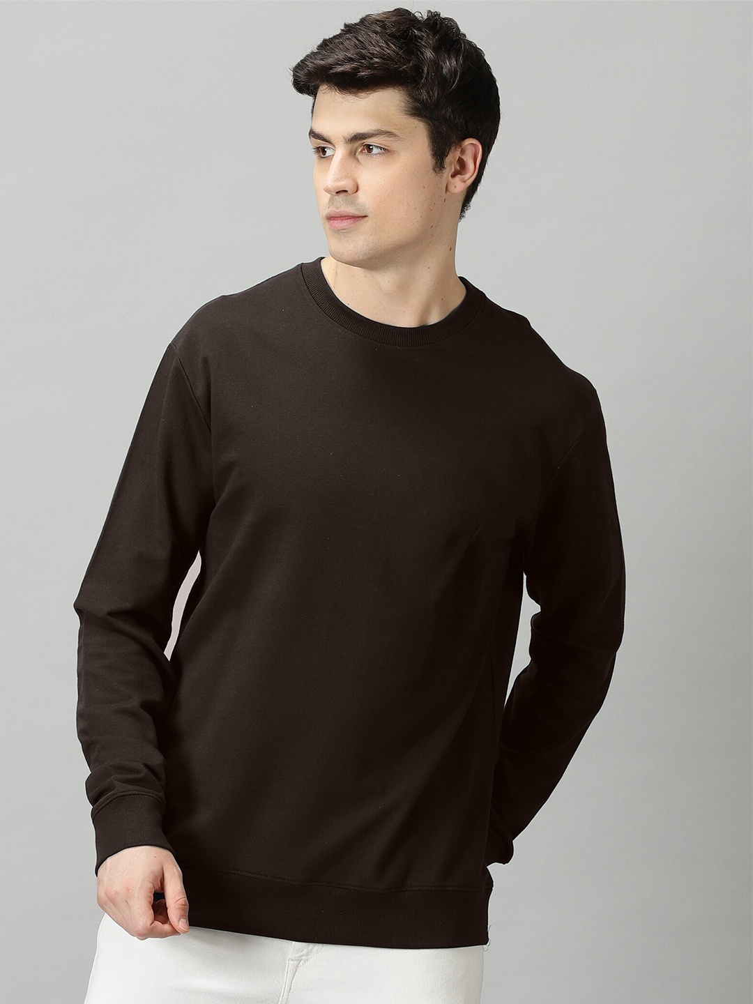 

THE HOLLANDER Long Sleeves Cotton T-shirt, Brown