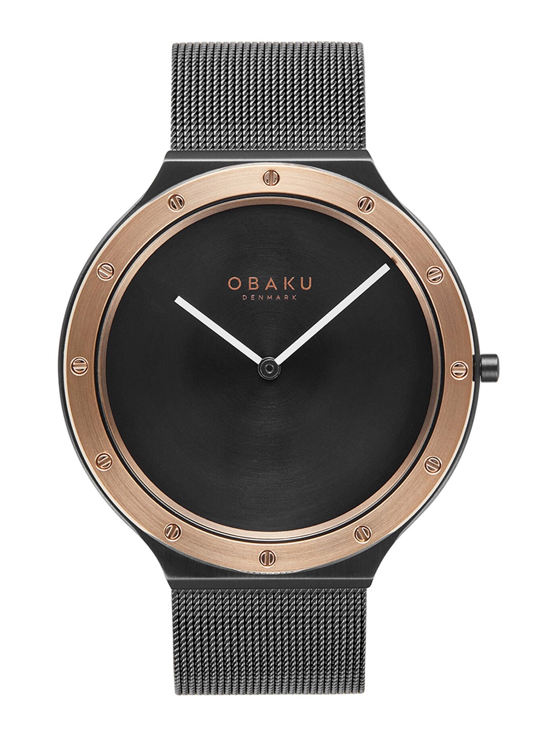 

Obaku Note Night Men Stainless Steel Bracelet Style Straps Analogue Watch V285GXMBMB, Black