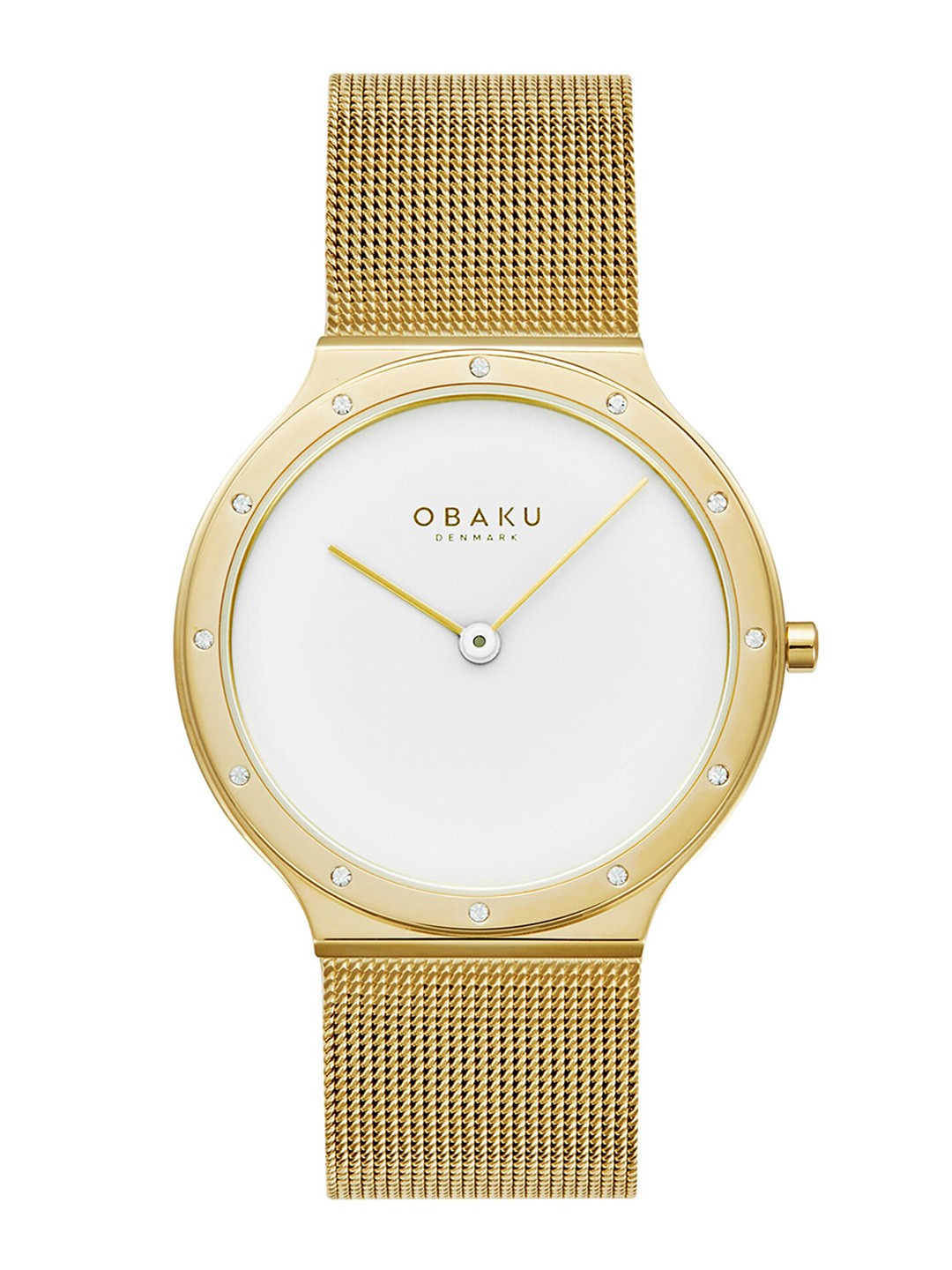 

Obaku Note Lille Gold Women Stainless Steel Bracelet Style Analogue Watch V285LEGWMG, White