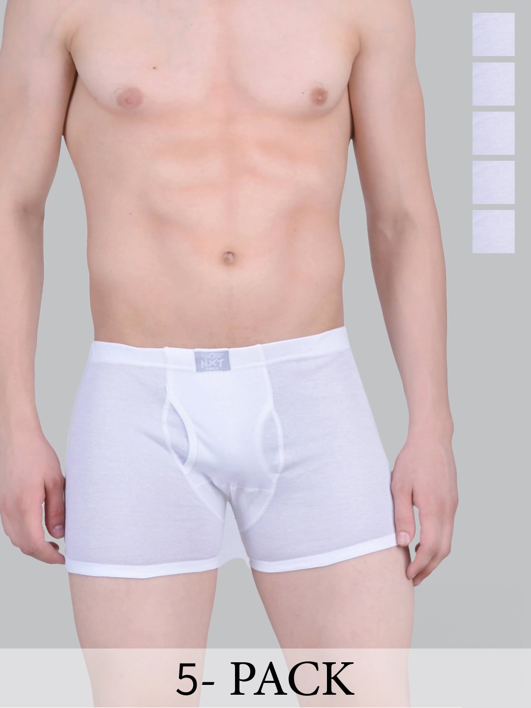 

Force NXT Pack of 5 Relaxz C Pure Cotton Trunks MNFR-211-R3-WHT-PO5-White