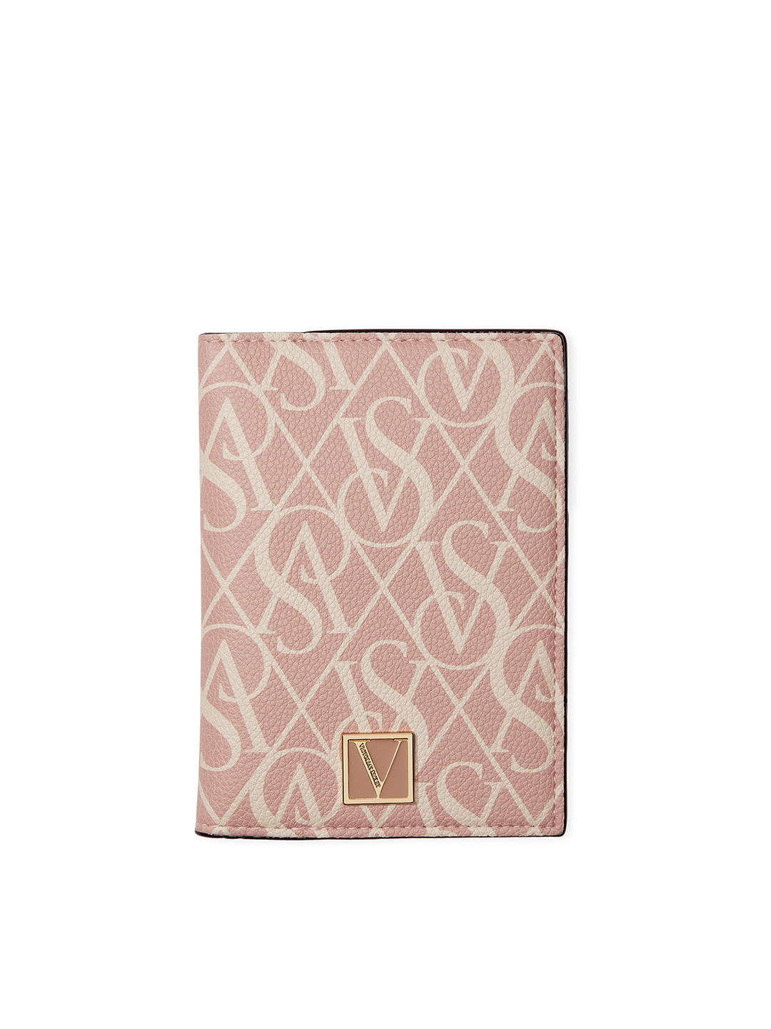 

Victoria's Secret Women Brand Logo Printed Two-Fold Passport Cover, Pink