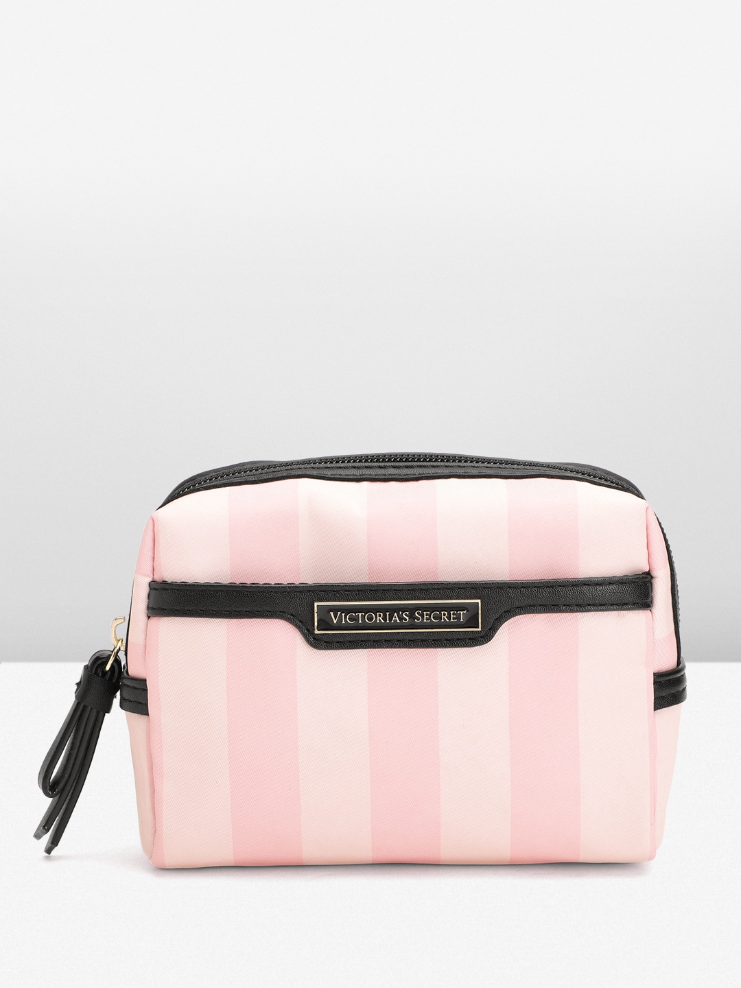 

Victoria's Secret Striped Travel Accessory Cosmetic Pouch, Pink