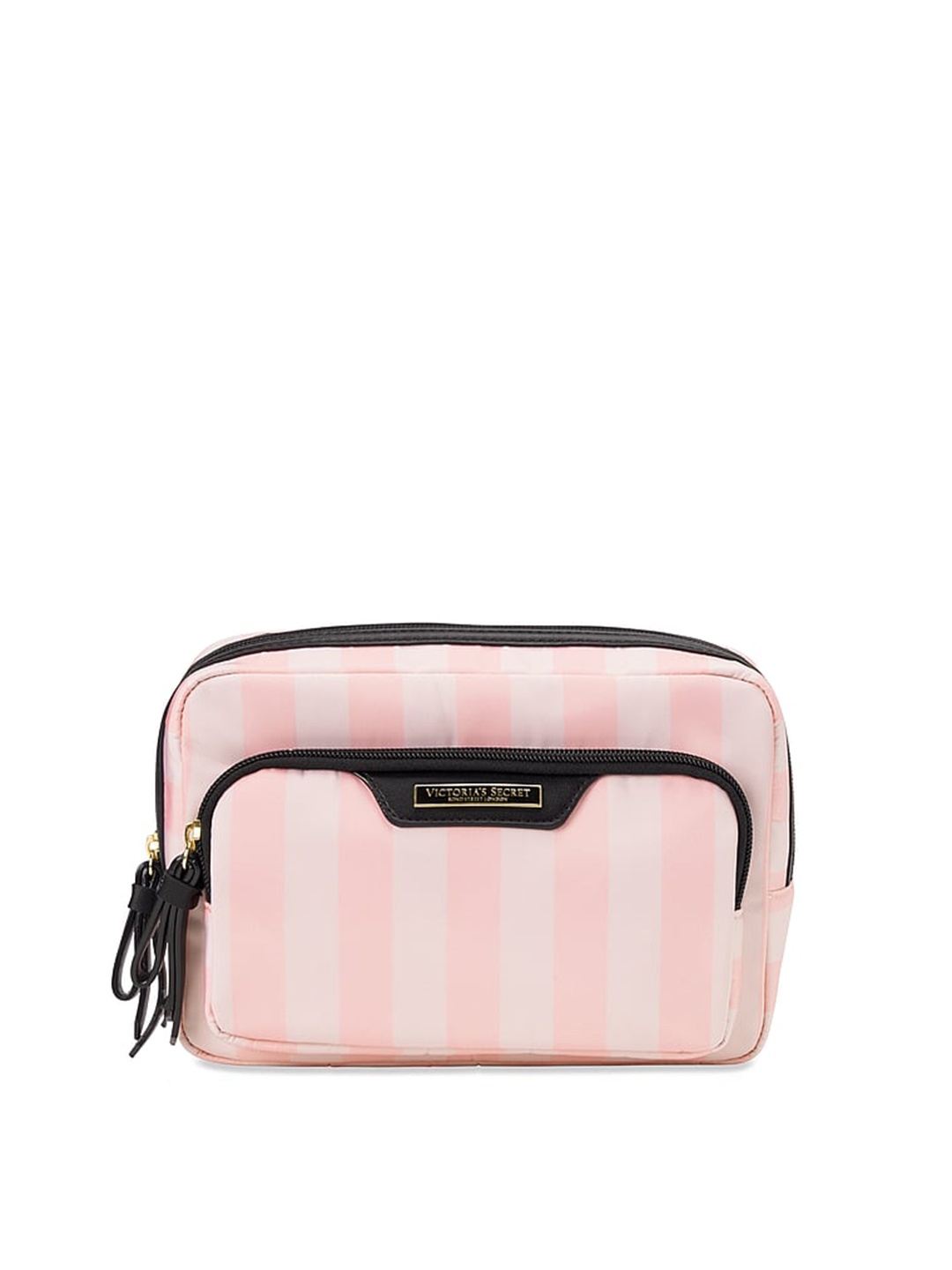 

Victoria's Secret Women Vertically Striped Structured Cosmetic Pouch, Pink