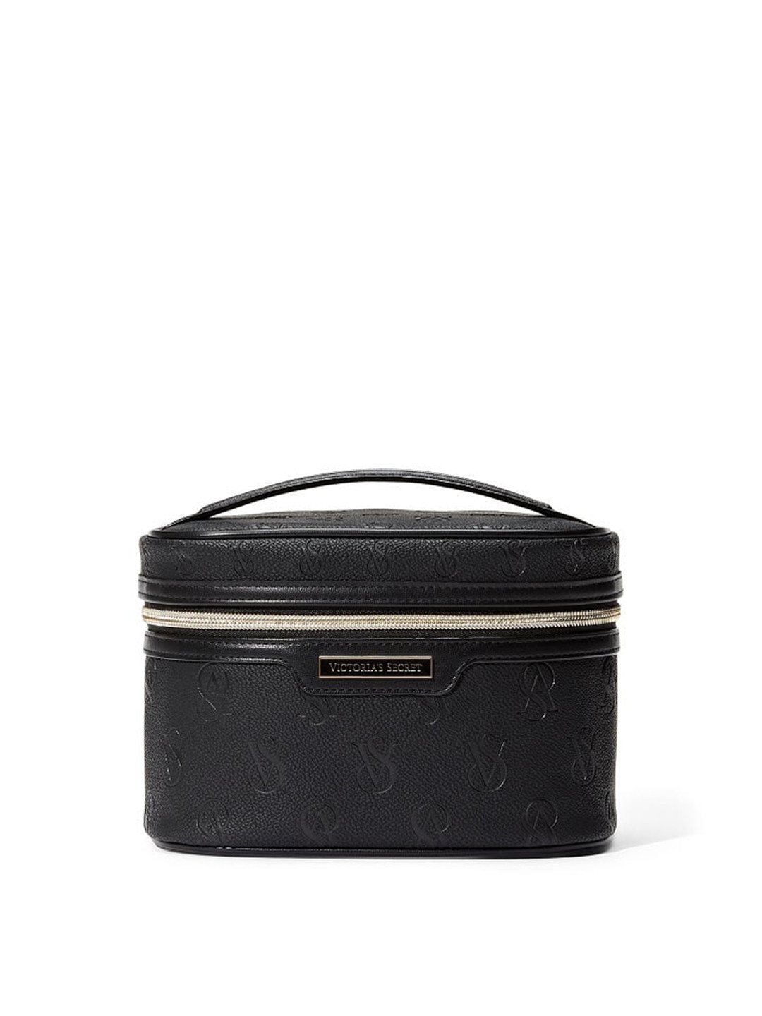 

Victoria's Secret Women Brand Logo Textured Vanity Bag, Black